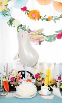 Preview: XL Folienballon Figur - Hase, goldene Ohren - 70cm x 71,5cm